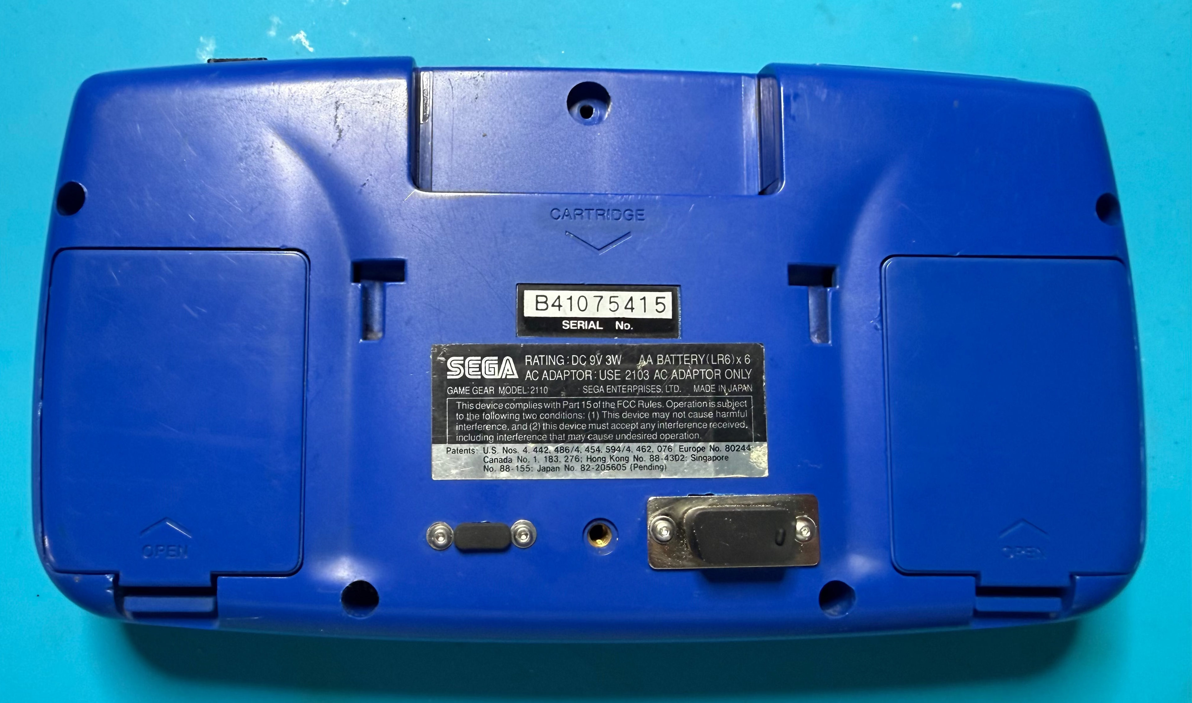 Pre Build Sega Clean Screen Game Gear -OEM Blue Used Shell