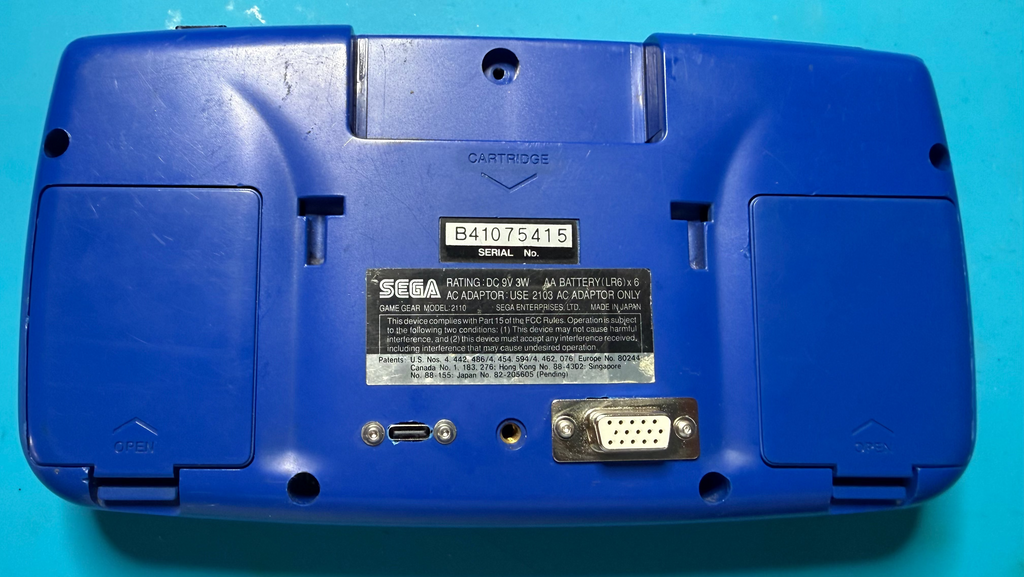 Pre Build Sega Clean Screen Game Gear -OEM Blue Used Shell