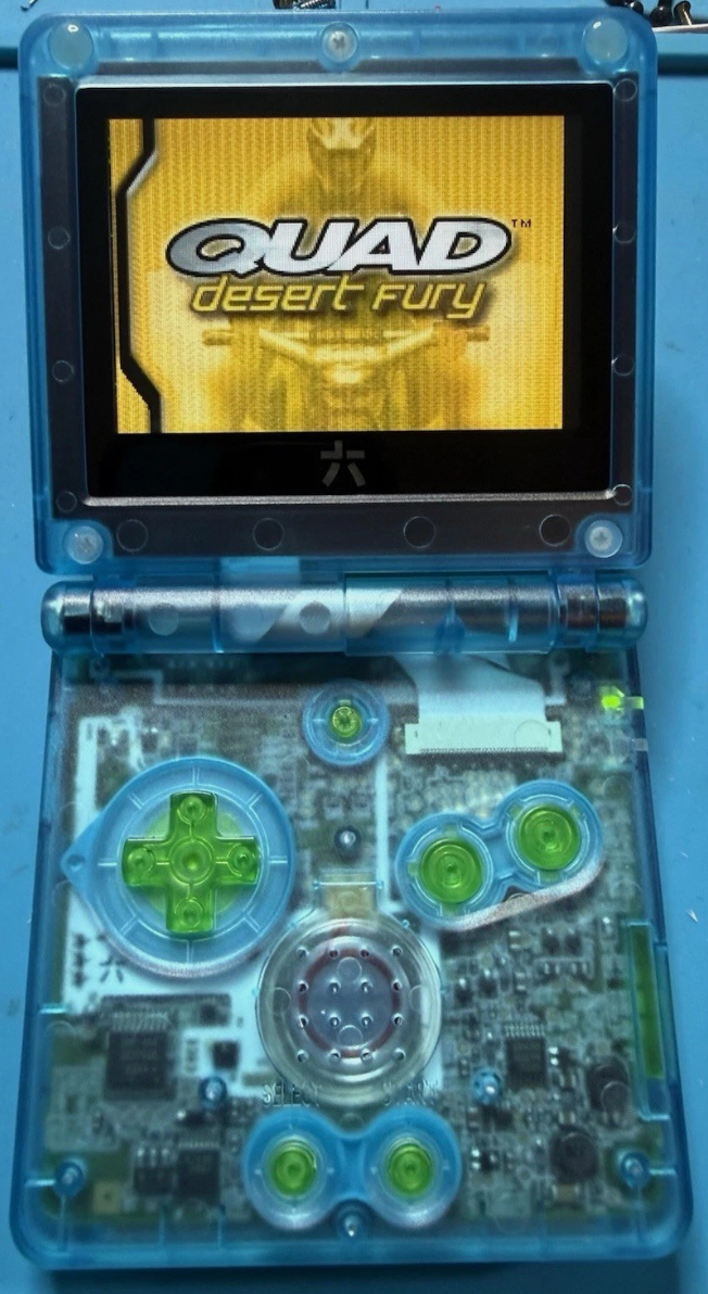 Gameboy Advance SP *Glass Screen & New Battery* New Speaker And Clean Amp